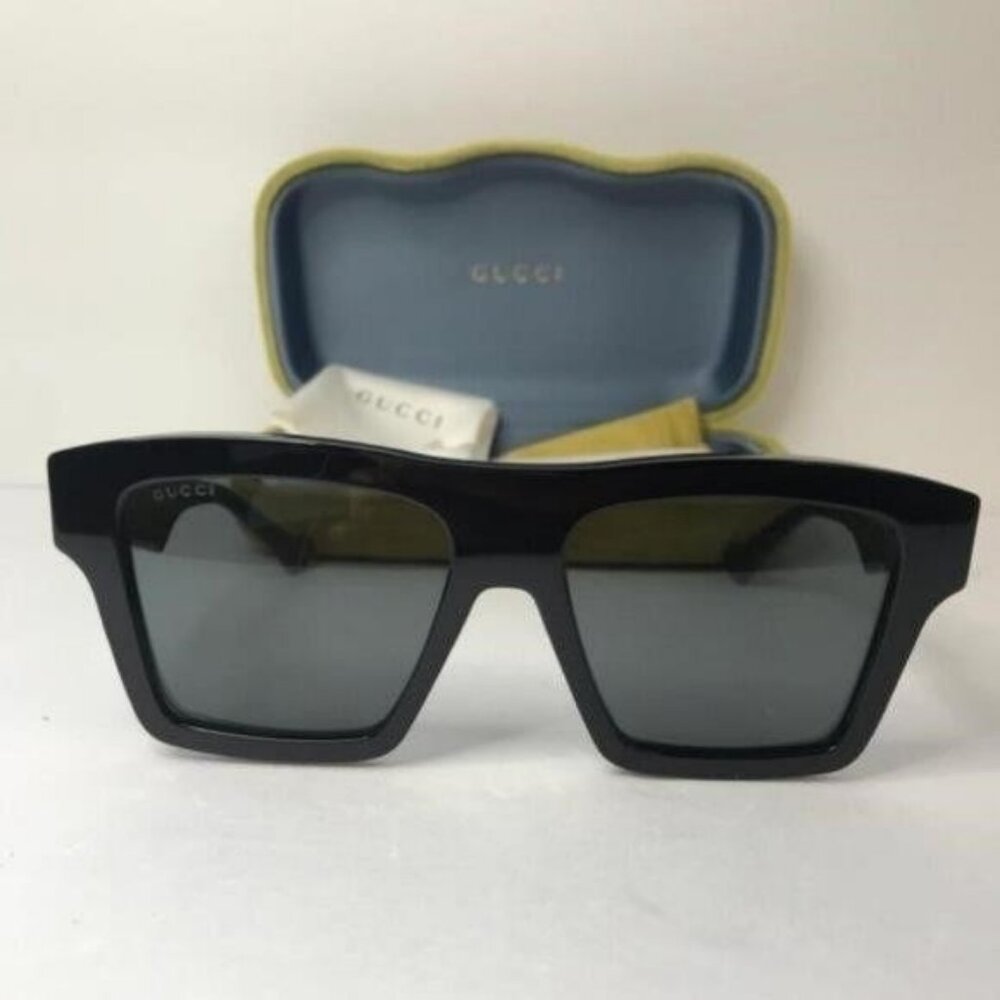 💯BRAND NEW GUCCI GG0962S 009 Black/Green/Grey Unisex Sunglasses - Picture 10 of 11
